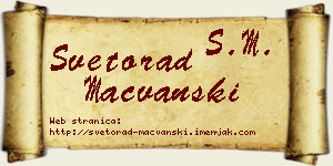 Svetorad Mačvanski vizit kartica
